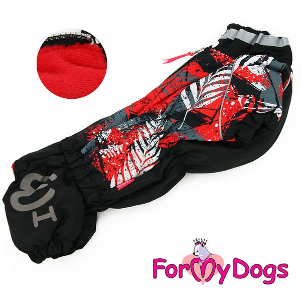 For My Dogs narttu mäyräkoiran haalari, väriltään kaunis punaisen musta.