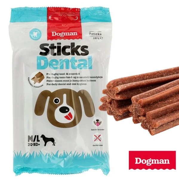 Dogman dental tikut huolehtivat koiran hampaiden hyvinvoinnista.
