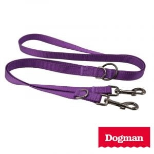 Monitoimitalutin violetti on kevyt ja kapeahko koiran säädettävä talutin.