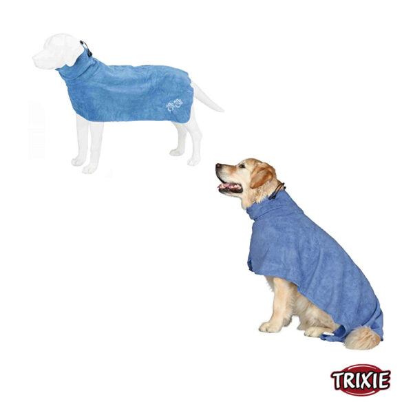 Trixie koiran kylpytakki, kuivattaa koiran turkin uimisen tai pesemisen jälkeen.
