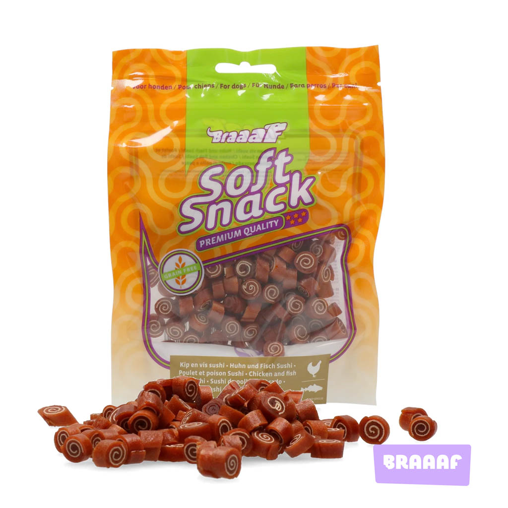 Herkkupalat koiralle kanasta ja kalasta.