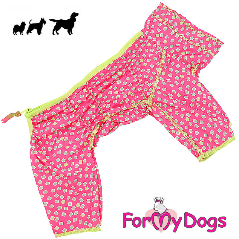 Tyttö koiran suojaava haalari kesään ja sisävaatteeksi.