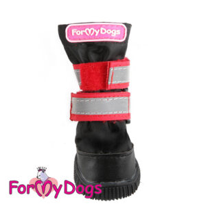 ForMyDogs kurajalkineet koiralle, kumisella pohjalla, musta/punainen