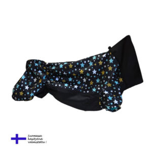 Tähtikuvioinen Welsh corgi sadehaalari koiralle.