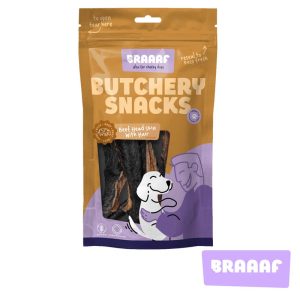 Braaaf Naudan päänahka karvalla, 150g