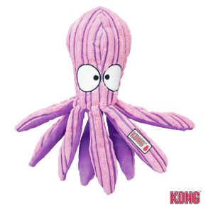 Kong Cuteseas koiran pehmolelu mustekala vinkuu ja rapisee.