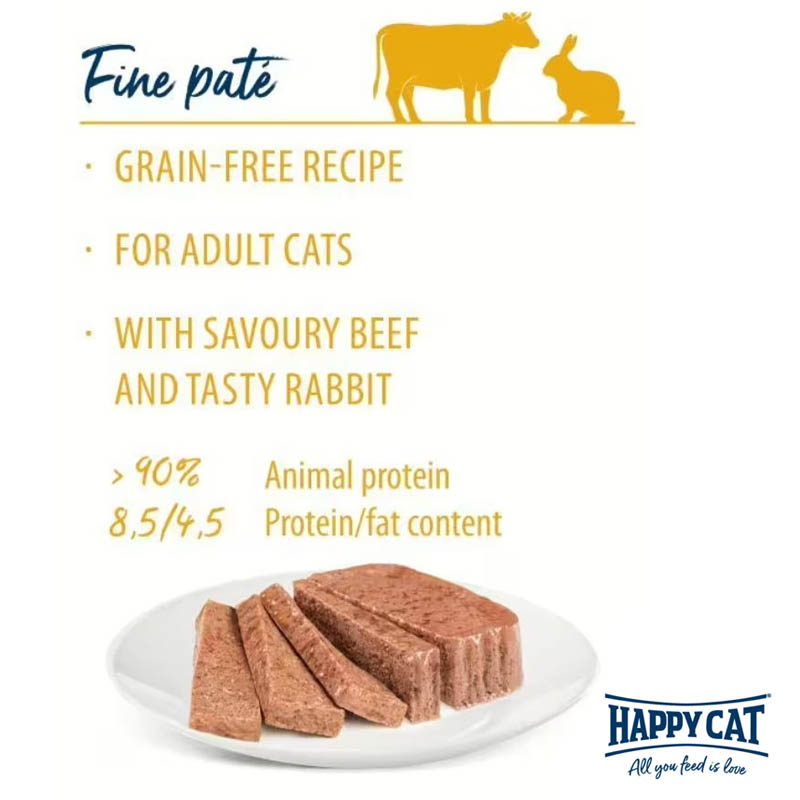 Happy Cat Nauta & Kaniini patee, 100g - Image 2
