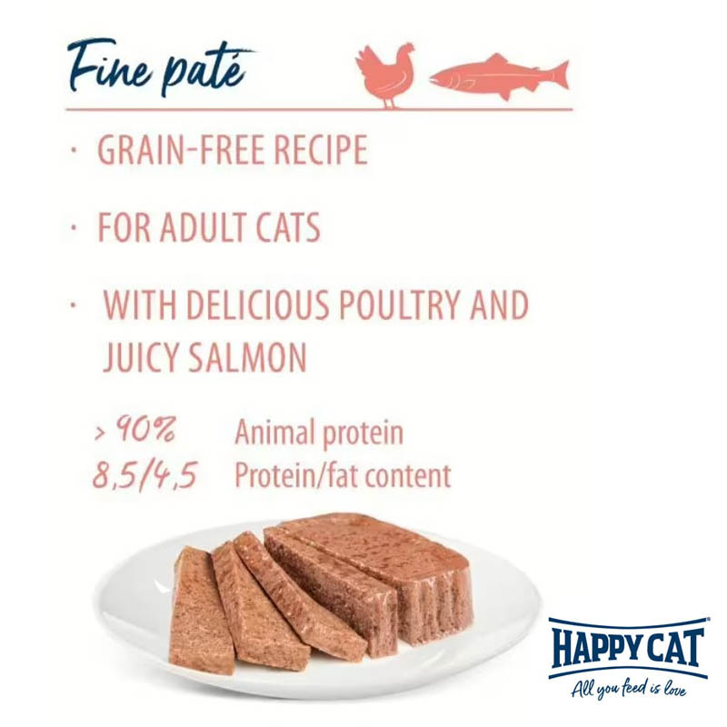 Happy Cat Siipikarja & Lohi patee, 100g - Image 2